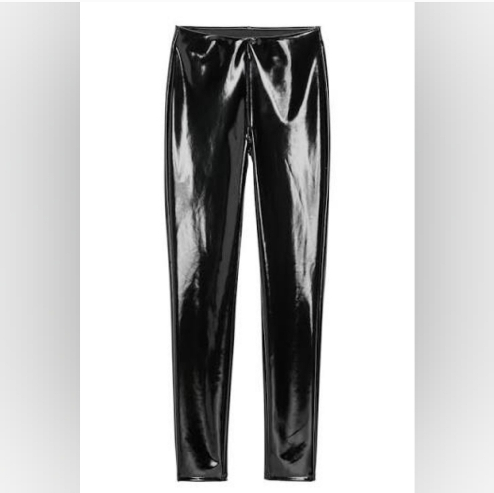 2/$20 Faux Latex Glossy Black Pants